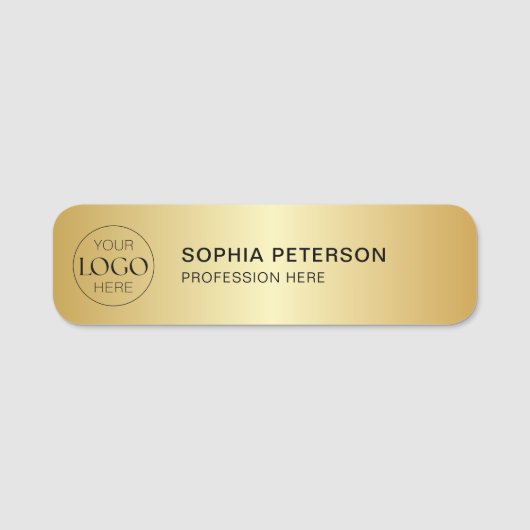 Metallic Gold-Mitarbeiter für Firmenlogos Namensschild (Vorderseite)