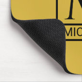 Metallic Gold Mouse Pad mit Initial & Name Mousepad (Ecke)