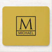 Metallic Gold Mouse Pad mit Initial & Name Mousepad (Vorne)