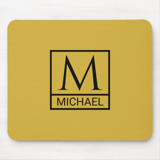 Metallic Gold Mouse Pad mit Initial & Name Mousepad (Vorne)