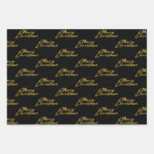 Metallic Gold Platinum Black Christmas Geschenkpapier Set (Vorderseite)