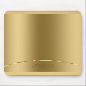 Metallic Gold Print Background Monogrammiert Mousepad (Vorne)