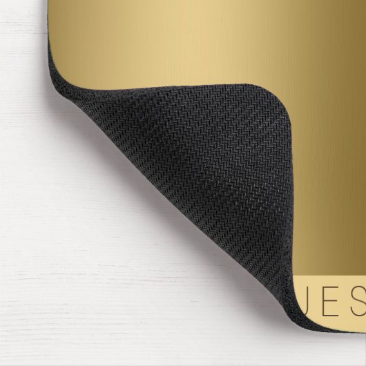 Metallic Gold Print monogrammiert Mousepad (Ecke)