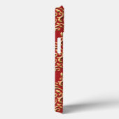 Metallic Gold Red Damask Muster Case-Mate iPhone Hülle (Rückseite / Rechts)