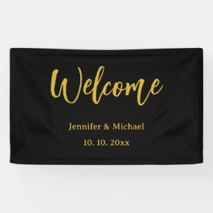 Metallic Gold & Schwarz Beruflich Modernes Elegant Banner