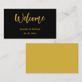 Metallic Gold & Schwarz Beruflich Modernes Elegant Begleitkarte (Vorne/Hinten)