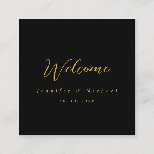 Metallic Gold & Schwarz Beruflich Modernes Elegant Begleitkarte (Vorderseite)