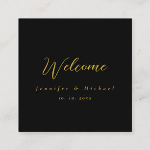 Metallic Gold & Schwarz Beruflich Modernes Elegant Begleitkarte