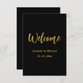 Metallic Gold & Schwarz Beruflich Modernes Elegant Begleitkarte (Vorne/Hinten)