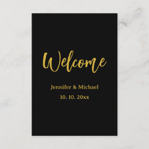 Metallic Gold & Schwarz Beruflich Modernes Elegant Begleitkarte