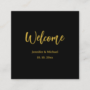Metallic Gold & Schwarz Beruflich Modernes Elegant Begleitkarte