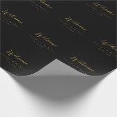 Metallic Gold & Schwarz Beruflich Modernes Elegant Geschenkpapier (Ecke)