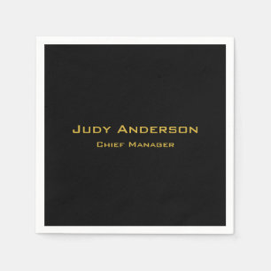 Metallic Gold & Schwarz Beruflich Modernes Elegant Serviette