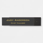 Metallic Gold & Schwarz Beruflich Modernes Elegant Türschild (Vorderseite )