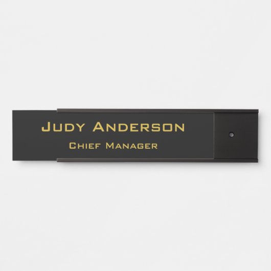 Metallic Gold & Schwarz Beruflich Modernes Elegant Türschild (Vorderseite )