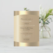 Metallic Gold Schwarz-weiß Minimal Sepia formell Einladung (Stehend Vorderseite)