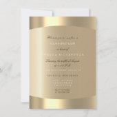 Metallic Gold Schwarz-weiß Minimal Sepia formell Einladung (Vorderseite)