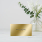 Metallic Gold Shiny Minimalistisch Social Media Ic Visitenkarte (Stehend Vorderseite)