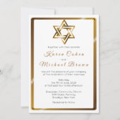 Metallic Gold Star von David Jewish Wedding Einladung (Vorderseite)
