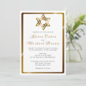 Metallic Gold Star von David Jewish Wedding Einladung (Stehend Vorderseite)