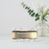 Metallic Gold Trim | Abstrakte Linien Visitenkarte (Stehend Vorderseite)