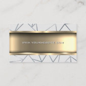 Metallic Gold Trim | Abstrakte Linien Visitenkarte (Rückseite)