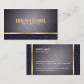 Metallic/Gold und Ledertrimm Visitenkarte (Vorne/Hinten)