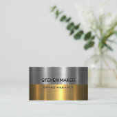 Metallic | Gold und Stahl Visitenkarte (Stehend Vorderseite)