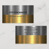 Metallic | Gold und Stahl Visitenkarte (Vorne/Hinten)
