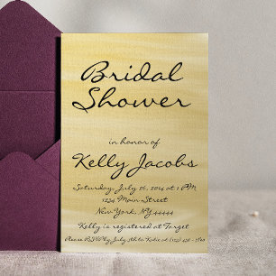 Metallic Gold Watercolor Bridal Dusche Einladung