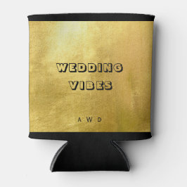 Metallic Gold Wedding Vibes Monogram kann kühler Dosenkühler