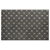 Metallic Gold Weingläser auf schwarz Stoff (Fat Quarter (45,7 x 55,9 cm))