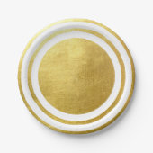 Metallic Gold White Generic Wedding Pappteller (Vorderseite)