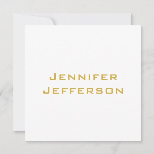 Metallic Gold & White Professional Modern Card (Vorderseite)