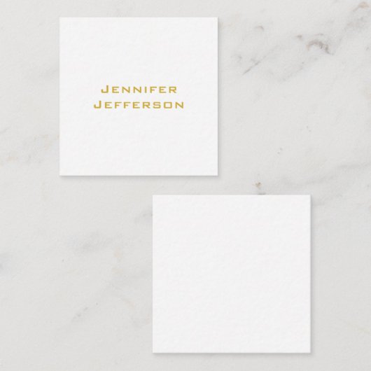 Metallic Gold & White Professional Modern Elegant Begleitkarte (Vorne/Hinten)