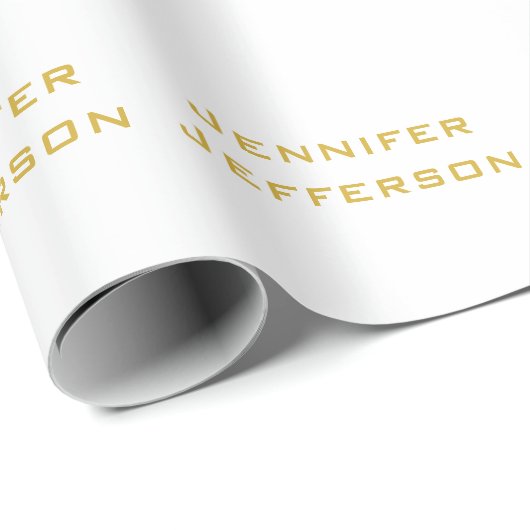 Metallic Gold & White Professional Modern Elegant Geschenkpapier (Rolleneckpunkt)