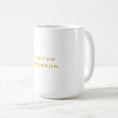 Metallic Gold & White Professional Modern Elegant Kaffeetasse (VorderseiteRechts)