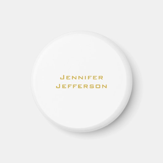 Metallic Gold & White Professional Modern Elegant Magnet (Vorne)