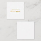 Metallic Gold & White Professional Modern Elegant Mitteilungskarte (Vorne/Hinten)