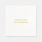 Metallic Gold & White Professional Modern Elegant Serviette (Vorderseite)