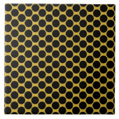 Metallic Gold with Black Dot Style 6" Square Fliese (Vorderseite)