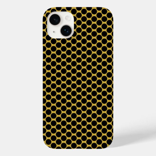 Metallic Gold with Black Dot Style Case-Mate iPhone Hülle (Rückseite)