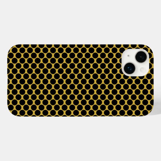 Metallic Gold with Black Dot Style Case-Mate iPhone Hülle (Rückseite (Horizontal))