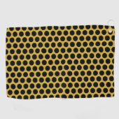 Metallic Gold with Black Dot Style Golfhandtuch (Horizontal)