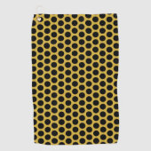 Metallic Gold with Black Dot Style Golfhandtuch (Vorderseite)