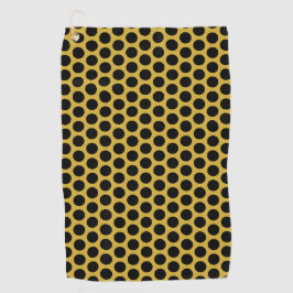 Metallic Gold with Black Dot Style Golfhandtuch