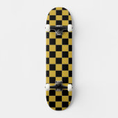 Metallic Gold with Black Square Style Skateboard (Vorderseite)