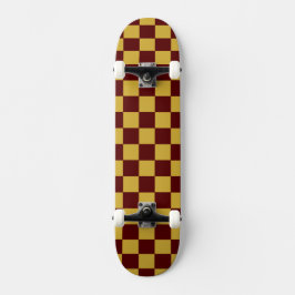Metallic Gold with Maroon Square Style Skateboard