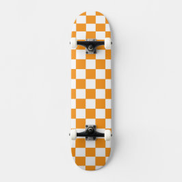 Metallic Gold with Orange Square Style Skateboard