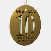 Metallic golden 10. Wedding Keramik Ornament (Rechts)